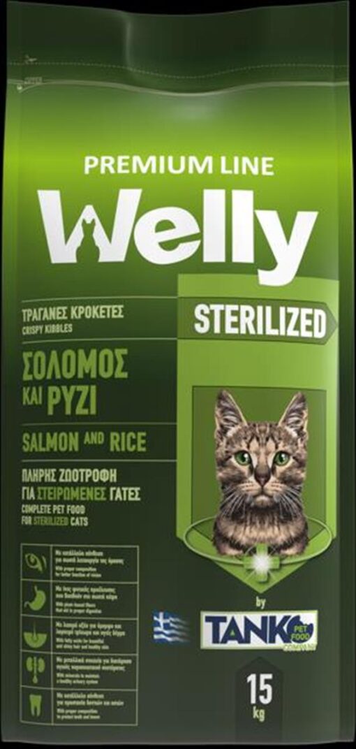 WELLY CAT STERILIZED SALMON RICE 15 Kgr